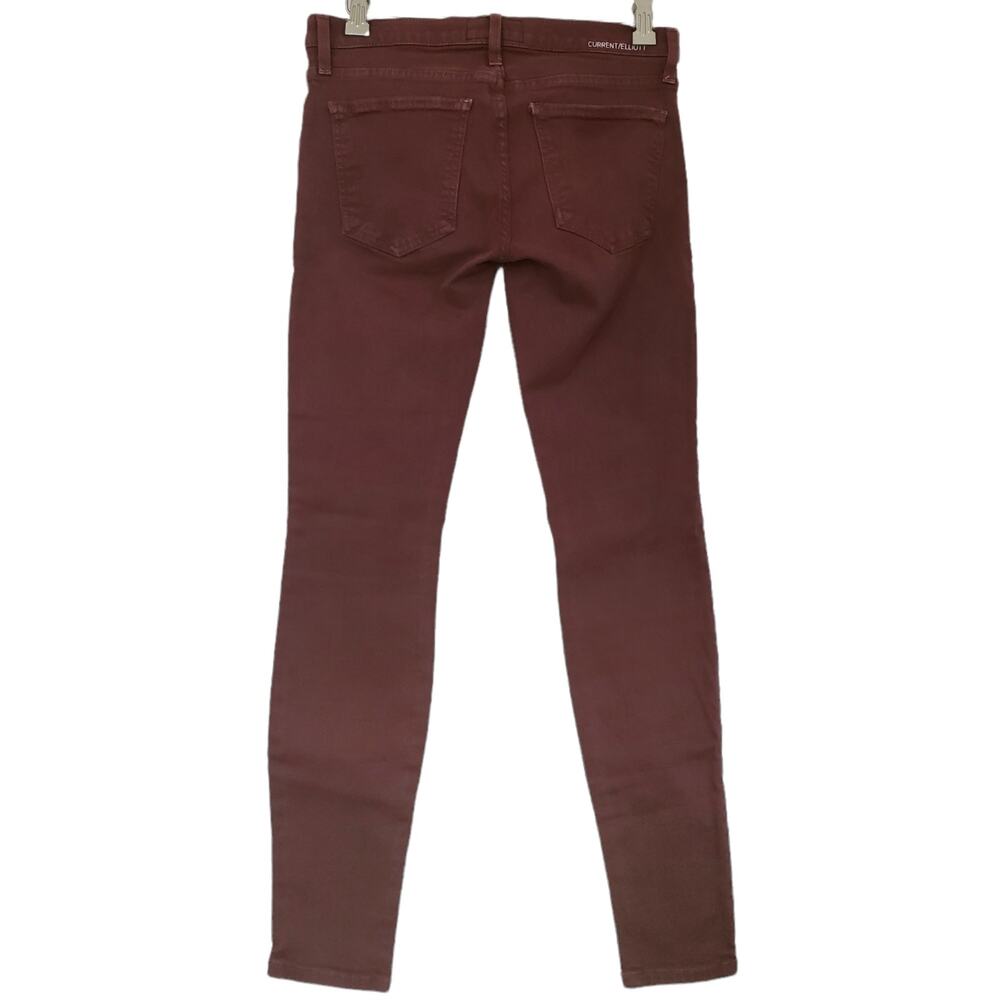 CURRENT/ELLIOTT The Ankle Skinny low rise waist retro jeans in garnet Size 27 - Picture 2 of 8